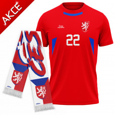 Fotbalová akce! Fan dres Česko + Pletený šál